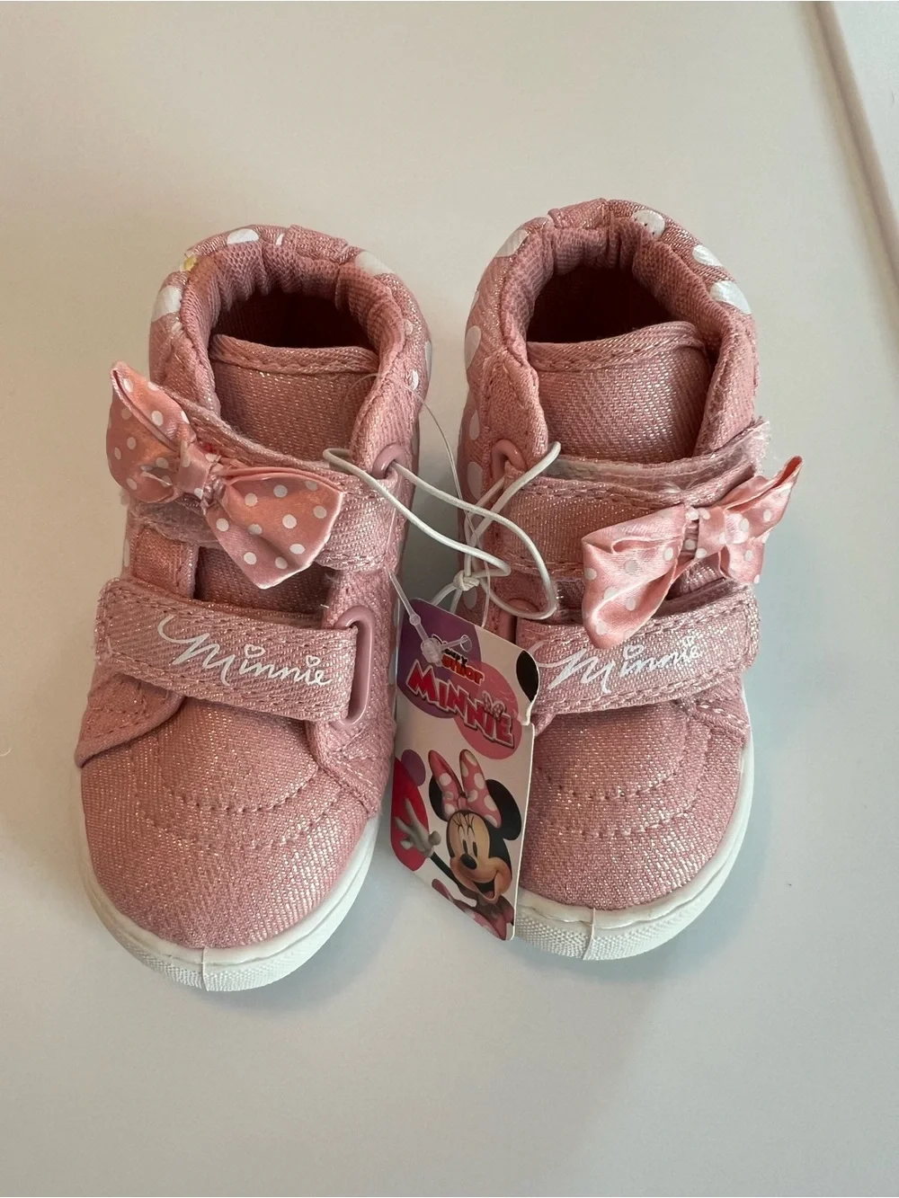 Disney Pink Minnie Mouse Sparkle High-Top Sneakers